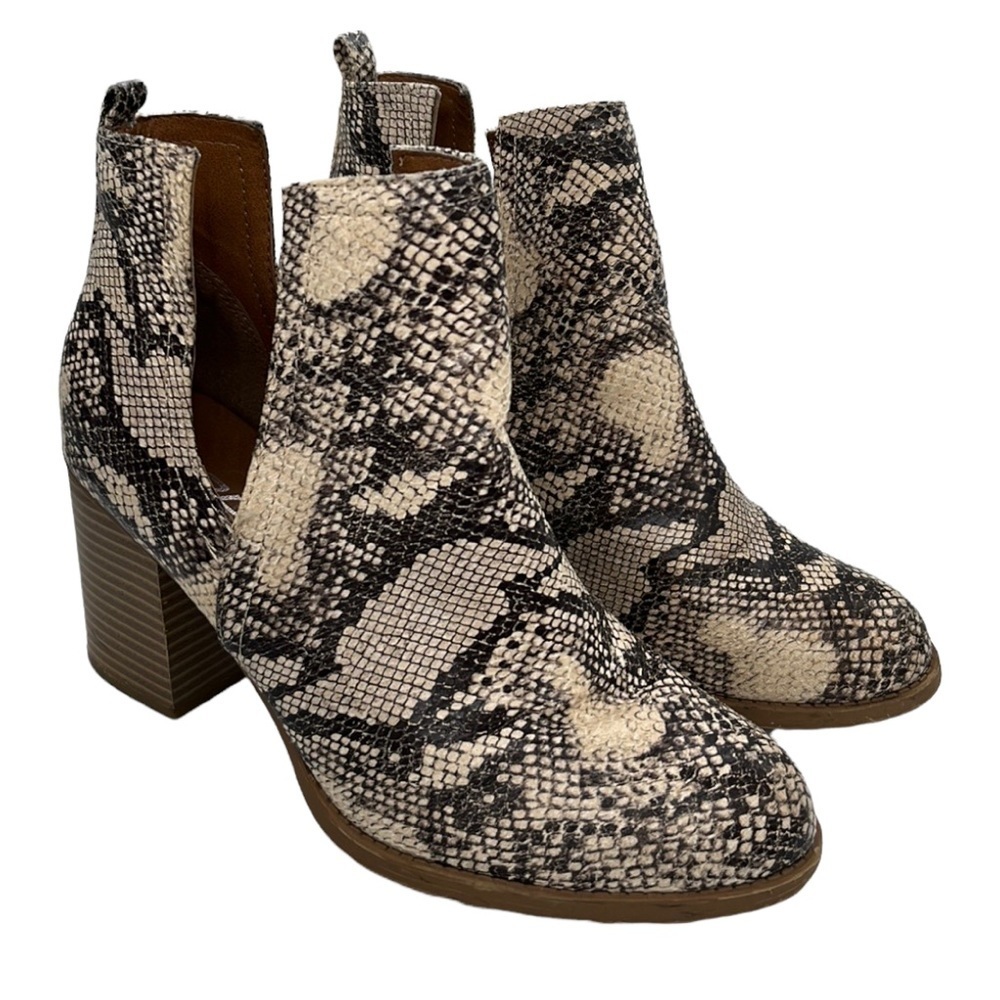 Soda Snake Print Booties with 3inch Heel